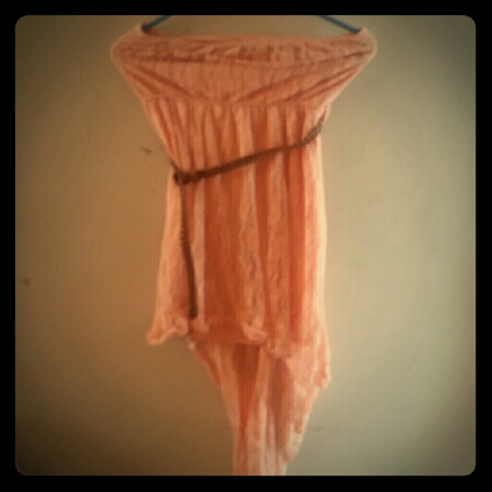 Coral lace dress